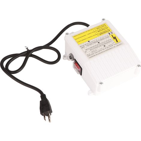 Boîtier de commande avec disjoncteur thermique intégré pour pompes d'aspiration domestiques submersibles de puits profonds, 1,1 kW (1,5 CV), condensateur 60 µF, 25 A, prise US 110 V. (1/5)