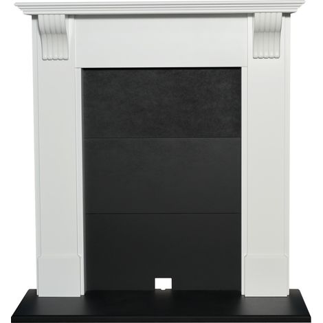 Adam Harrogate Stove Fireplace in Pure White & Black