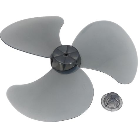 Pala di ricambio in plastica a 3 lame con copridado per ventilatore elettrico da 16" (nero) (1/4)