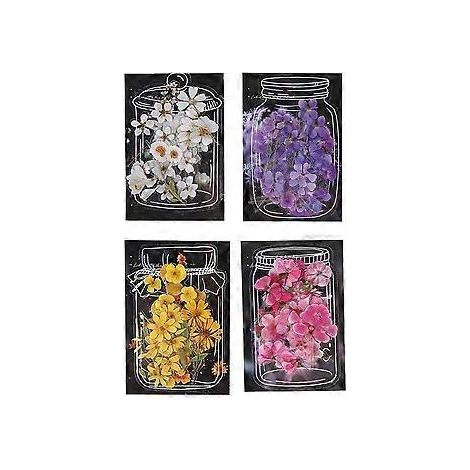 Délices Créatifs, 160 autocollants transparents en forme de fleurs pour personnalisation, autocollants naturels vintage avec finition aquarelle adhésive, auto-adhésifs (1/4)