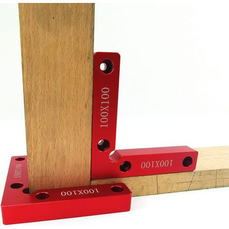 90°-Winkellineal für die Holzbearbeitung, 100 x 100 mm Winkelklemme aus Aluminiumlegierung für die Holzbearbeitung, Werkzeug für die Holzbearbeitung von Kisten, Bilderrahmen und Schubladen. (1/5)