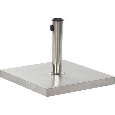 Edelstahl Parasol Basis 45x45x35 20 kg, 48 mm/38 mm/35 mm Edelstahl mehrfarbige Farbfamilie Outdoor -Möbel Details (1/3)