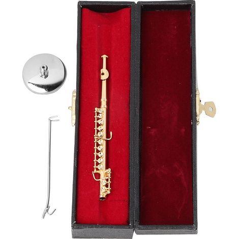 Mini-Goldflöte, 11 cm, Musikinstrumentenmodell, Heimdekoration, Geschenk, Ornament (1/5)