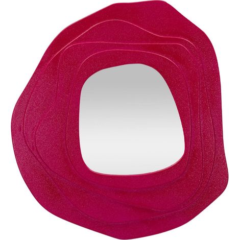 Dmora - Specchio Brennero, Specchiera, Articolo d'arredo a muro, Decorazione con specchio, 90x4 h97 cm, Fucsia