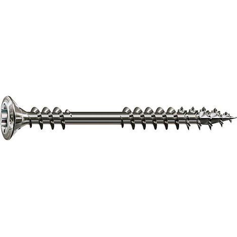 Spax Vis de façade, 4,5 x 50 mm, 200 unités, Filetage de fixation, Tête bombée, T-STAR plus T20, 4CUT, Acier inoxydable inoxydable A2 - 25470004505022 (1/10)