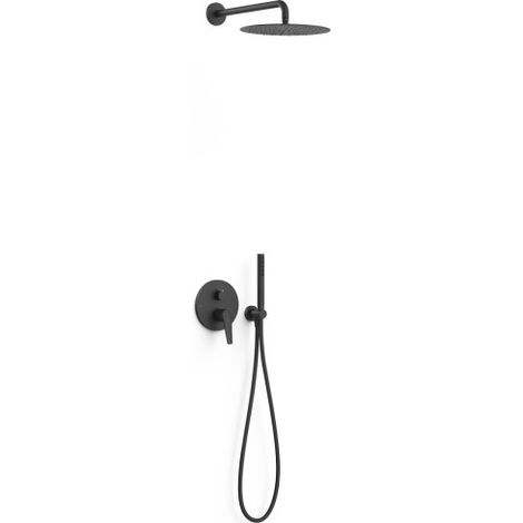 Kit mitigeur encastré 2 voies Rapid‑box pour douche Fuji Noir mat - TRES 28138004NM