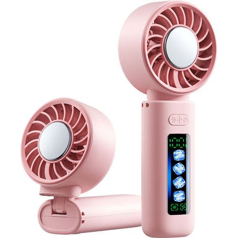 Mini Handventilator 3000mAh, USB Wiederaufladbar, LED-Display, Turbo Ventilator, Tragbarer Ventilator mit Kühlfunktion (1/5)