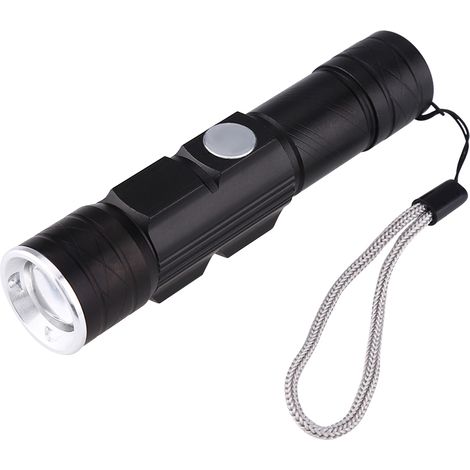 Lampe Torche Led Xpe Rechargeable Usb Lumière Rouge Détection Faux Billets Aluminium Imperméable (1/5)