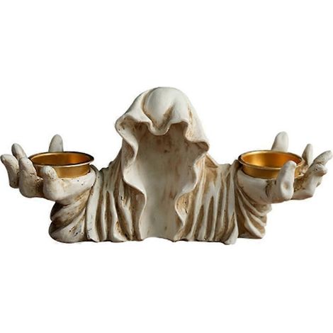 Geisterkerzenhalter, Vintage-Harzfigur für Tisch B--