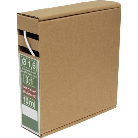 Quadrios 25CA484 Termoretraibile con colla Bianco 1.6 mm 0.5 mm Restringimento:3:1 10 m