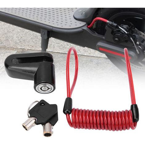 Serrure antivol à câble pour trottinette électrique Xiaomi M365, Mijia, disque noir renforcé