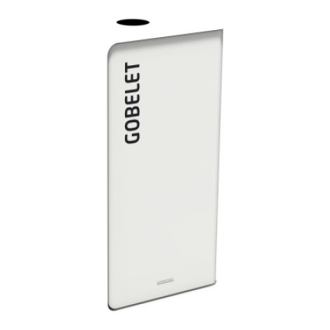 Borne de tri sélectif Cubatri, sans serrure - gobelet - 40l - blanc / blanc - RAL 9016 (1/2)