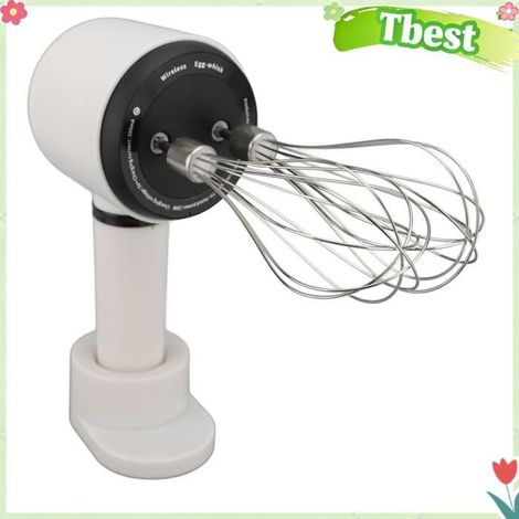 Mélangeur à main électrique, mélangeur à main sans fil rechargeable par USB avec fouets en acier inoxydable pour la cuisson et la (1/4)
