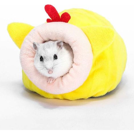 Baumwoll-Hamsternest, kleines Winternest, Baumwoll-Kaninchennest, warmes Winternest für Kleintiere, Mini-Igelnest, gelb (1/4)