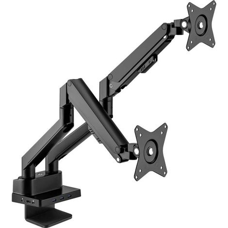 [NEUWERTIG] B-Ware Manhattan Monitor-Tischhalterung 2 Displays Neigbar Schwenkbar Schwarz 43-81cm (1/2)