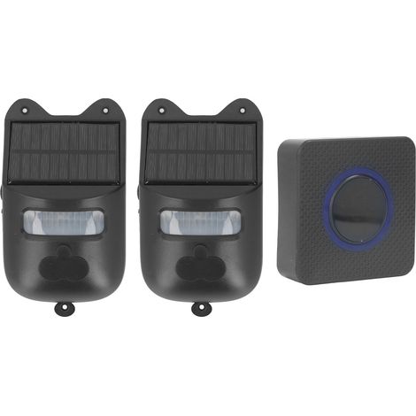 Sonnette de Porte Solaire avec Détecteur de Mouvement et Alarme Stroboscopique - Sécurité Extérieure 110-240V (1/5)