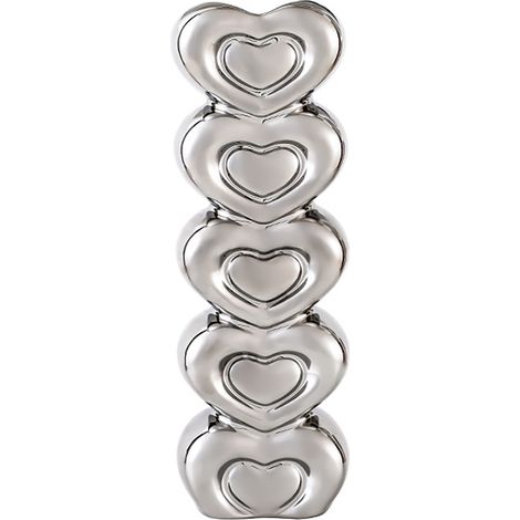 Vase hydroponique en céramique petit modèle finition plaqué argent design élégant raffiné idéal décoration florale intérieur moderne (1/5)