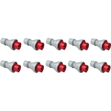 HILARK PRISES ET FICHES - ACCESSOIRES POUR CÂBLES ÉLECTRIQUES - PAQUET DE 10 (ROUGE) PCE 045-6