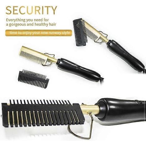 Peigne de lissage et de coiffage professionnel Gold N Hot en or 24 carats Idéal pour donner du volume et lisser les cheveux (1/5)
