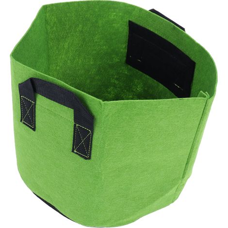 Sac de culture pour plantes de jardin, pot de plantation non tissé pour légumes et fleurs avec poignées, vert et noir, 7 gallons (26,5 litres).