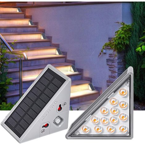 [JAMAIS UTILISÉ]Lot de 2 Lampes solaires d'extérieur étanches Lumières D'appel De Bordure, Éclairage De Bordure Lumières D'escalier Solaires Extérieures Imperméables pour escaliers, Porche, Patio, ter (1/4)