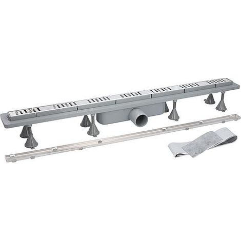Bonde de douche Basicflow longueur 500mm avec film d’étanchéité 700x250mm 2x grille inclus (1/5)