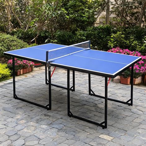 Table de ping-pong coloris noir bleu en MDF 182 x 91 x 76,2 cm (1/5)