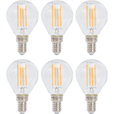 Ampoule Led G45 E14 4W Dimmable Filament Vintage Verre Transparent Lumiere Chaude 220V Lot De 6 (1/5)