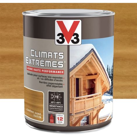 Lasure Climats Extrêmes 12ans Hautes performances V33 Chêne doré 1 L (1/4)