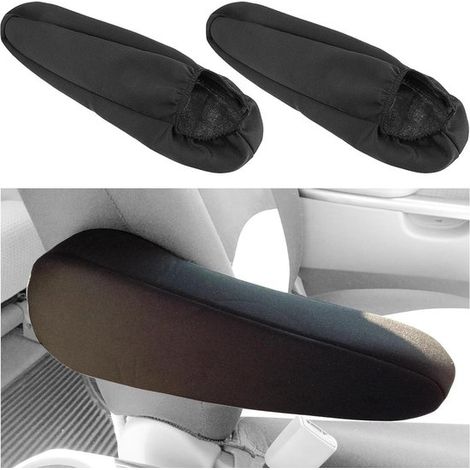 Auto-Armlehnenbezug - 2er-Set, schwarz - weicher, elastischer Bezug - Auto-Innenausstattung. (1/5)