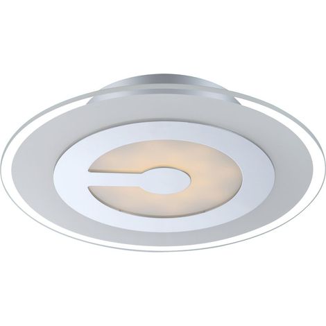 Lampada da soffitto a LED per camera degli ospiti da 9 watt, vetro bianco, illuminazione cromata satinata Globo 41698-3