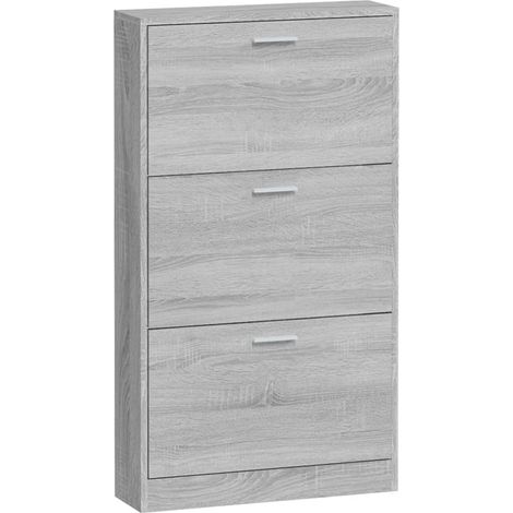 Zapatero mueble para entrada/pasillo/salón madera Sonoma 59 x 17 x 108 cm gris 020022070 (1/4)