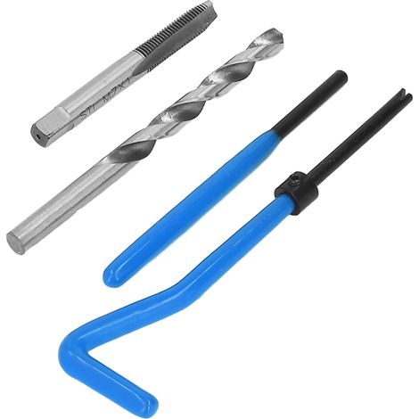 Kit de réparation de filetage 30 pièces M7x1 en acier, inserts de taraudage haute performance, outil universel pour l'automobile, bleu (1/5)