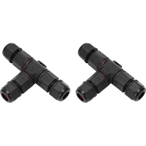 Lot de 2 connecteurs en T étanches IP68 à 2 ou 3 broches, adaptateur de borne électrique en forme de T pour éclairage et aviation.