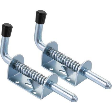 2 Pcs Verrou de Porte, Serrure de Porte Abri de Jardin,Galvanisé, boulon: Ø10 x 128 mm, poignée en caoutchouc Résistant aux intempéries Avec suspension Boulon de porte Portes coulissantes Portails (1/4)