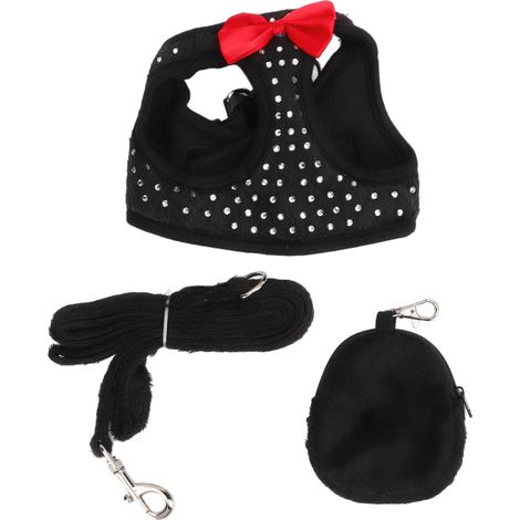 GARRYFIZH Harnais Anti-Fuite pour Petit Chien – Ensemble avec Laisse, Veste Respirante Ajustable, Confortable (Noir, Taille S) (1/5)