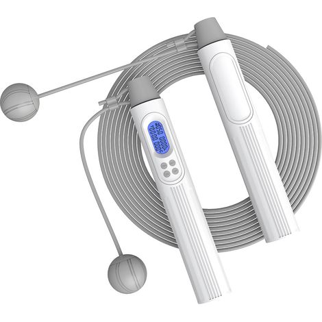 1 Corde à sauter, compteur LED, réglable, acier PVC, fitness intérieur extérieur (1/5)