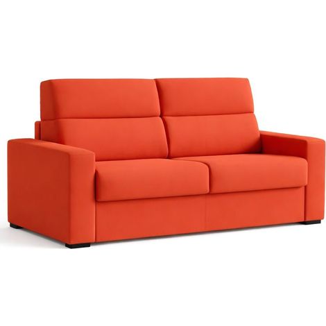 Dmora - Divano letto 2 posti Orchidea, Sofà trasformabile per salotto, imbottito, sfoderabile, Qualità 100% Made in Italy, 200x95 h100 cm, Arancione (1/5)