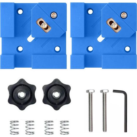 Lot de 2 pinces multifonctions à 90 degrés adaptées pour la menuiserie en bois et l'installation de fixations d'ébénisterie, assemblage de meubles(Bleu) (1/5)