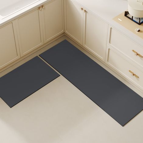 Ede Cuisine - Gris foncé naturel 02 4060cm (Terre de diatomées) Tapis de sol professionnel uni pour cuisine, résistant à l'usure, en terre de diatomées, facile à nettoyer, absorbant et antidérapant. (1/4)