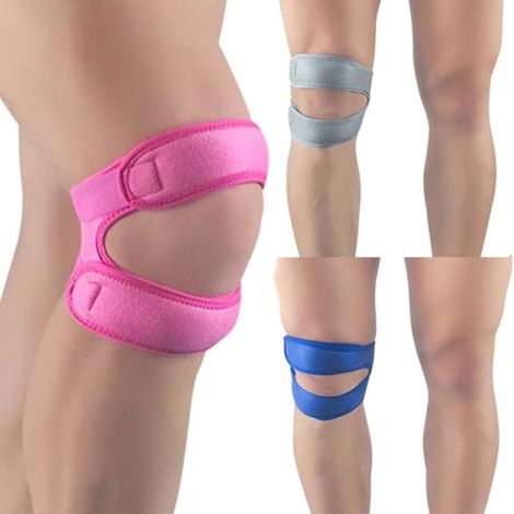 Beyamis Genouillère sport rose réglable - Respirante basket running (1/5)