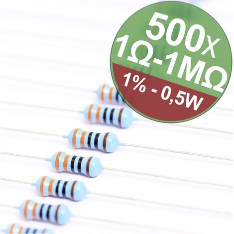Quadrios 22P082 22P082 Jeu de résistances à couche métallique sortie axiale 0.5 W 1 % 1 set X573722