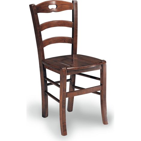 Sedia Loris in legno massello noce cm 39x36x87h