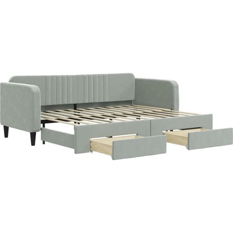 Maison Exclusive - Divano Letto Estraibile Cassetti Grigio Chiaro 80x200cm Velluto