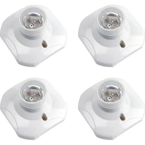 Douille Plafond E27 à Visser, AC 220-240V, Support Douille pour Ampoule LED, Base Plafonnier Culot E27, lot de 4 (1/4)