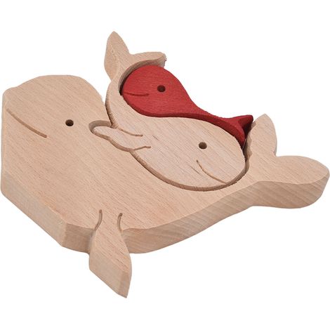 Ornement animal en bois, adorable famille d'animaux, mini-statues de lapins en bois faites à la main, pour la décoration intérieure, cadeau B11 R (1/5)