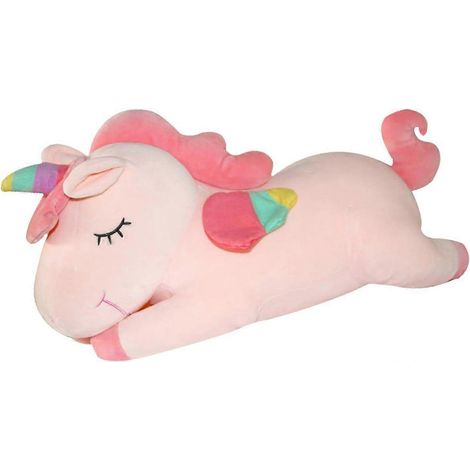Plüsch-Einhornkissen, 45 cm, bezauberndes, weiches, rosa Einhorn mit Regenbogenflügeln, ideales Geschenk für Mädchen (1/5)
