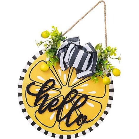 Panneau de porte en bois « Joyeux été » - Décorations estivales à suspendre (1/4)