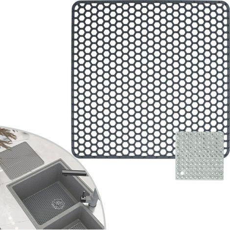 Tapis de Protection en Silicone pour évier Cuisine, 30.5 30.5cm D'évier, D'évier Cuisine,avec Brosses Nettoyage,Pliables Résistants à la Chaleur Antidérapants - 30.5x30.5cm'30.5x30.5cm'-'30.5x30.5cm (1/5)