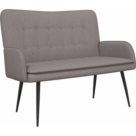 Divano a 2 Posti Tortora 115 x 61 x 87 cm Tessuto vidaXL (1/5)